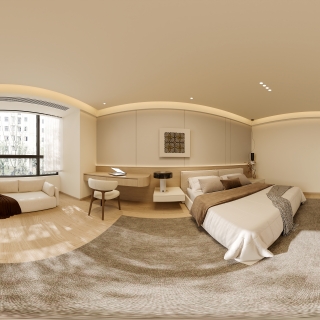 现代二楼主卧全景