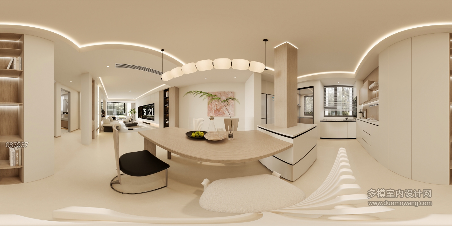 现代一楼餐厅全景