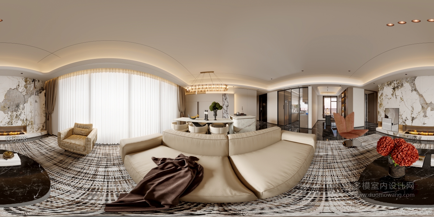 现代客餐厅全景