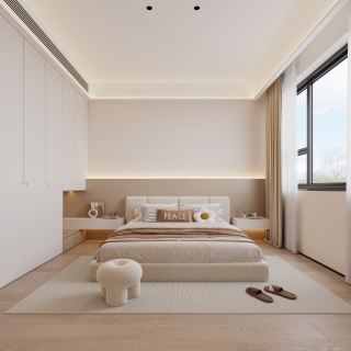 6楼现代套房床头背景