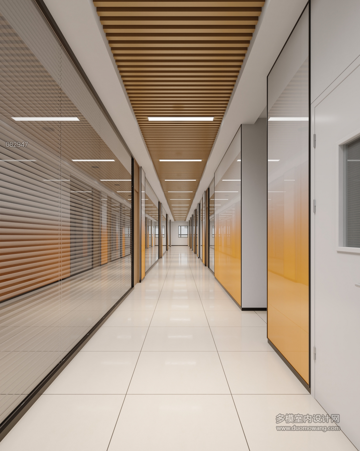 现代办公宿舍楼直播间走廊特写