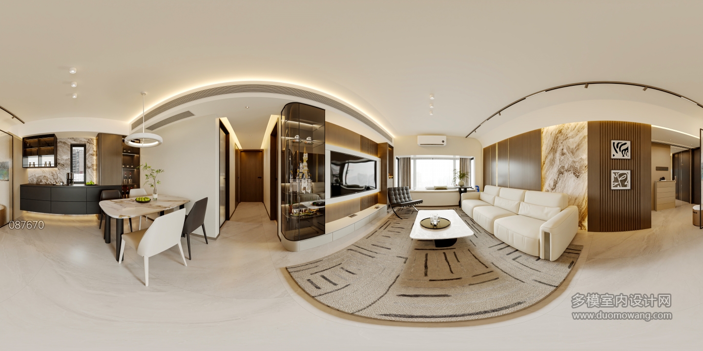 现代客餐厅全景