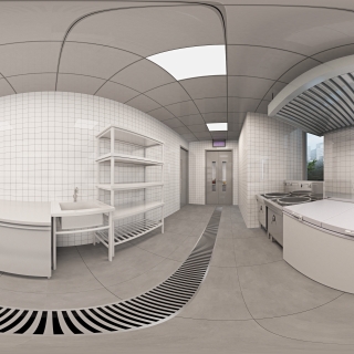 现代 食堂 后厨全景03