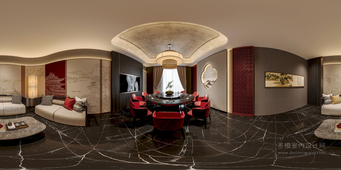 新中式圆桌包房2