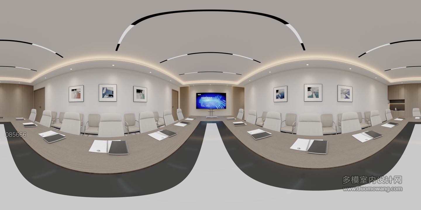 现代会议室全景