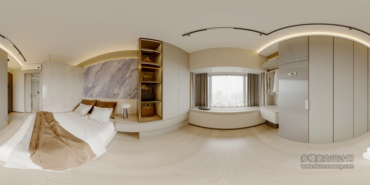 现代主人房全景