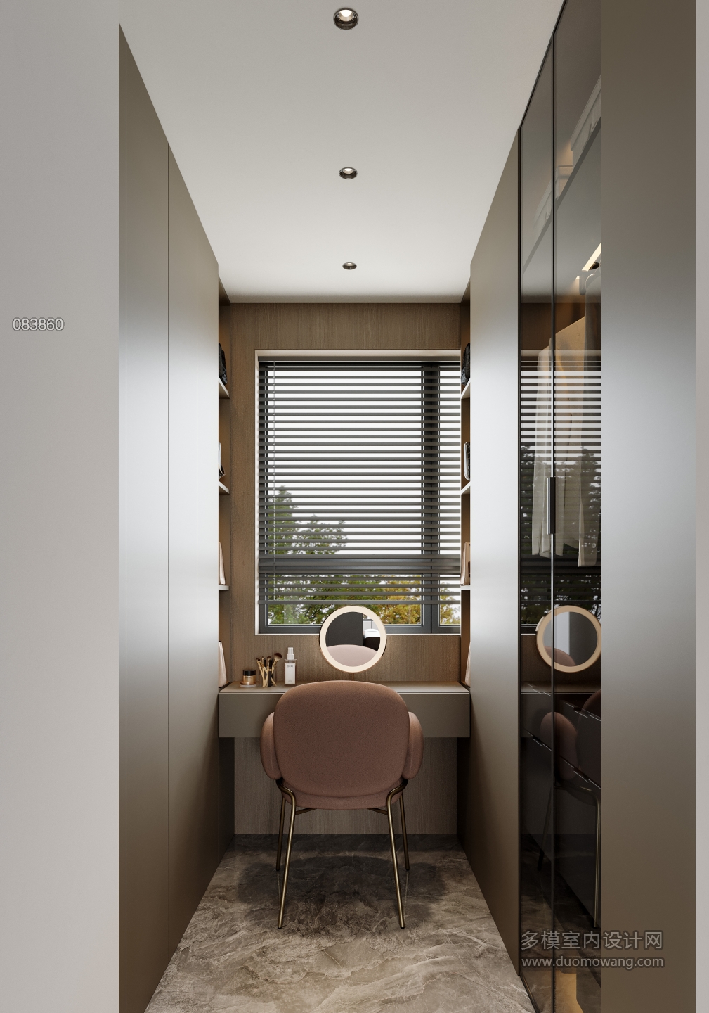 现代衣帽间特写