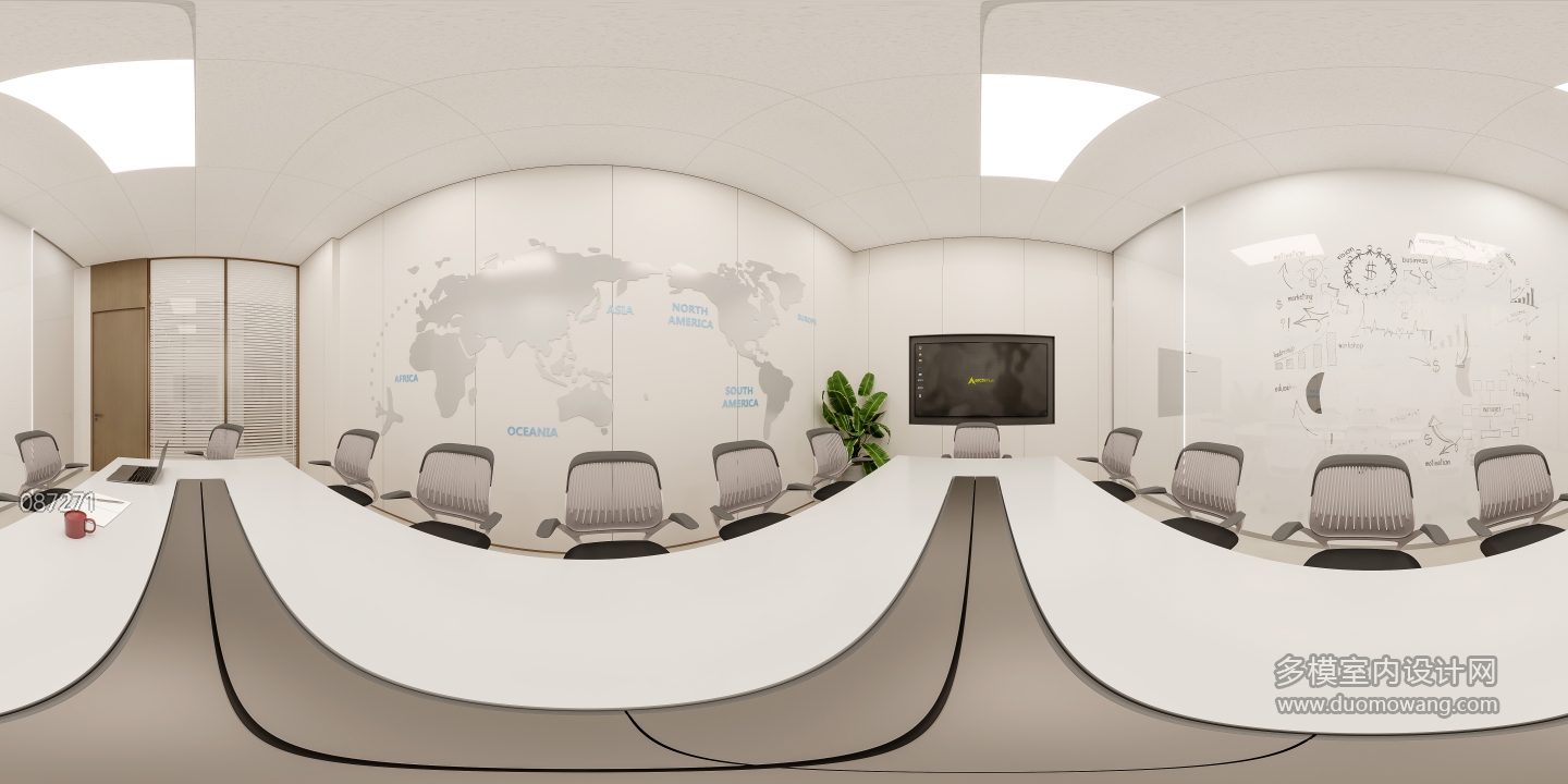 现代会议室全景