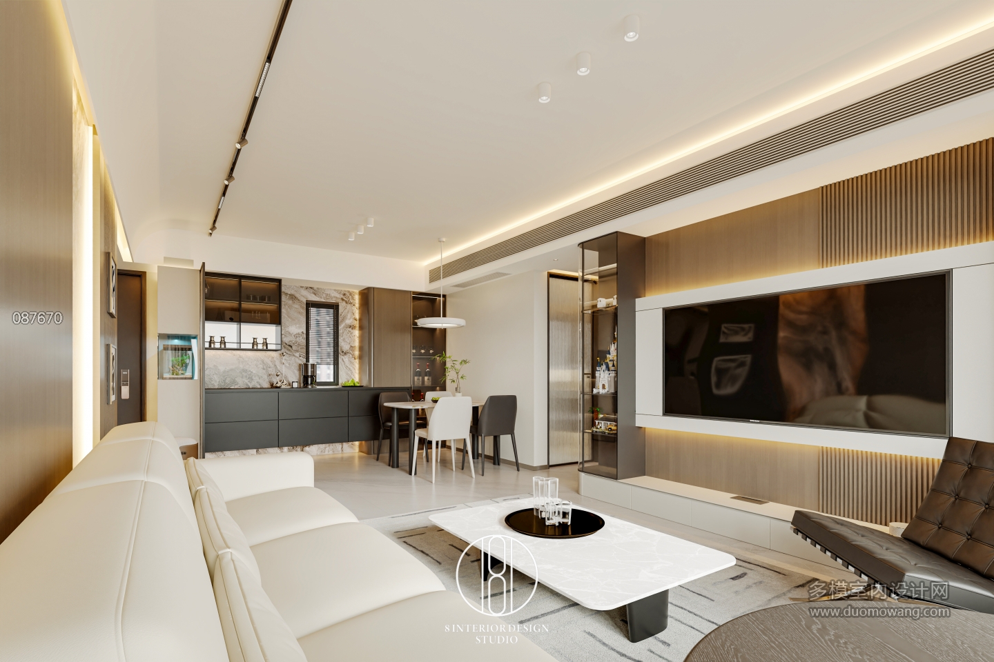 现代客厅电视墙