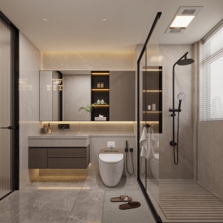 现代主卧卫生间特写