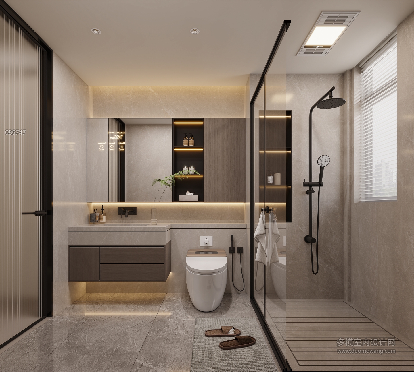 现代主卧卫生间特写