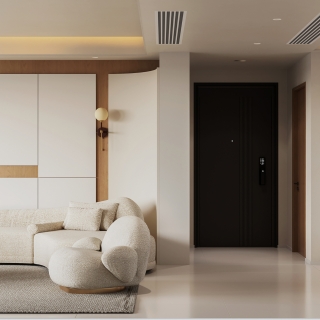 2现代奶油原木风沙发面单张