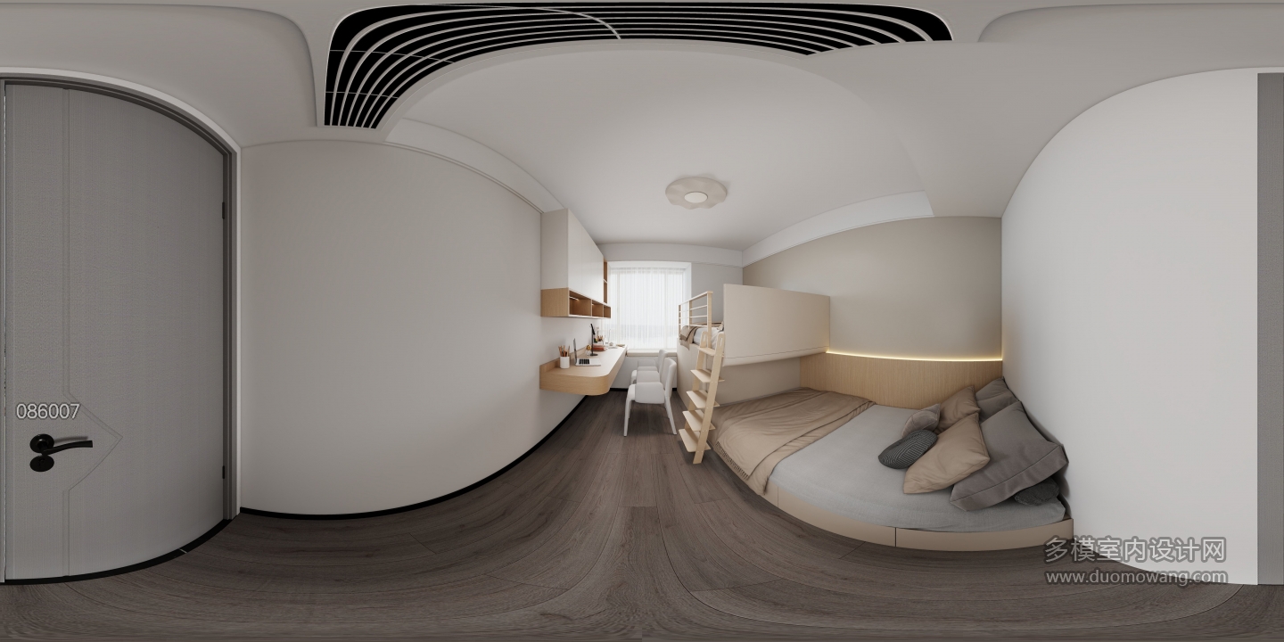 现代黑白灰-儿童房