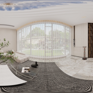 现代1楼客厅全景