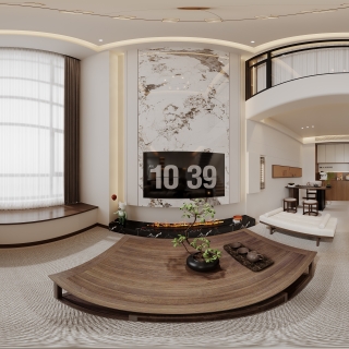 新中式三号公寓客厅全景