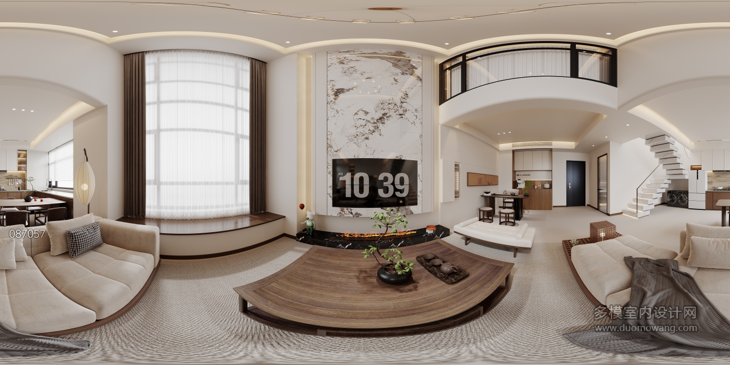 新中式三号公寓客厅全景