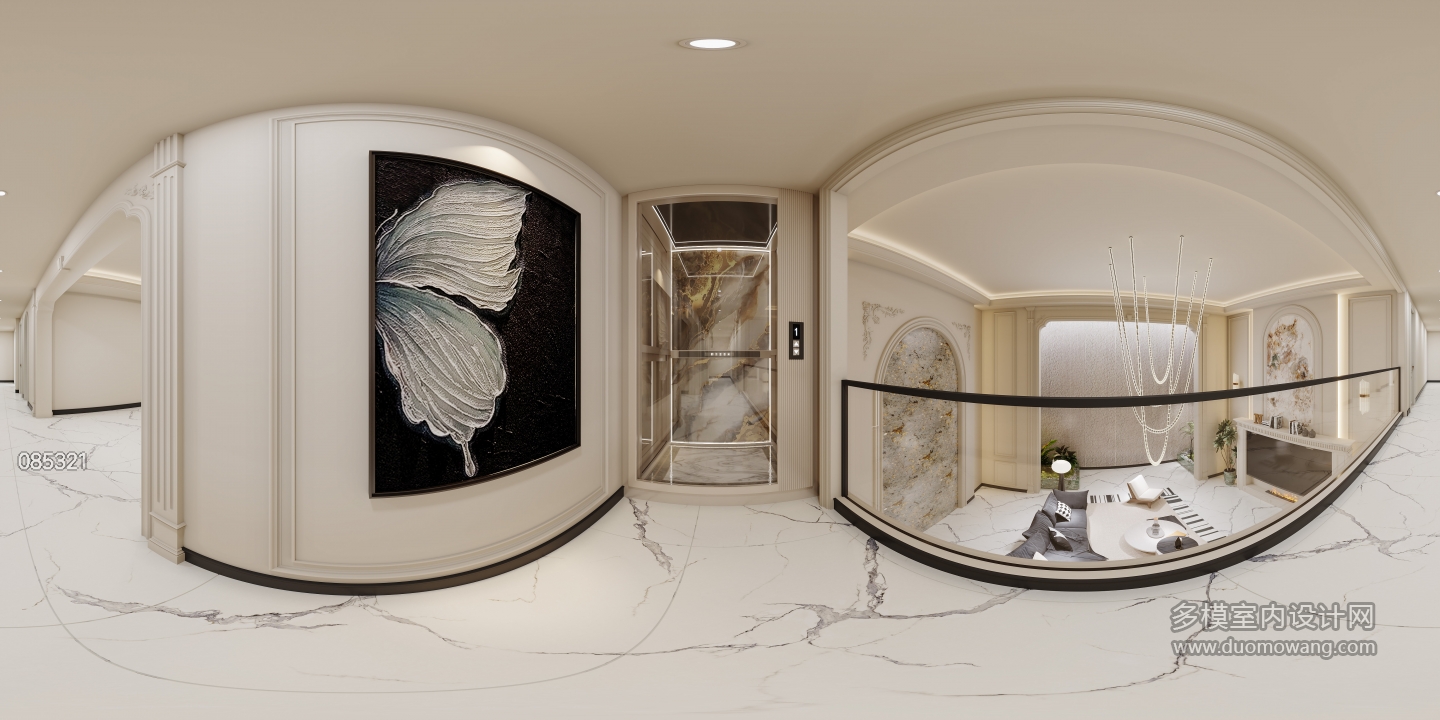 法式地下室-走廊全景