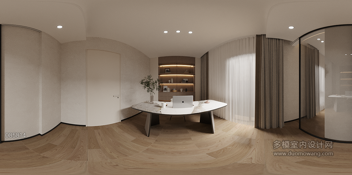 现代三层书房全景