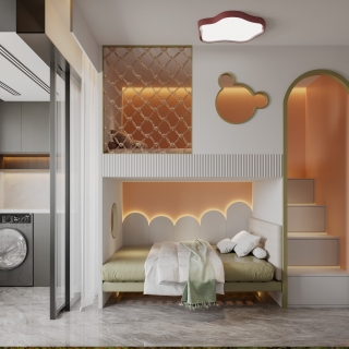 现代儿童房特写