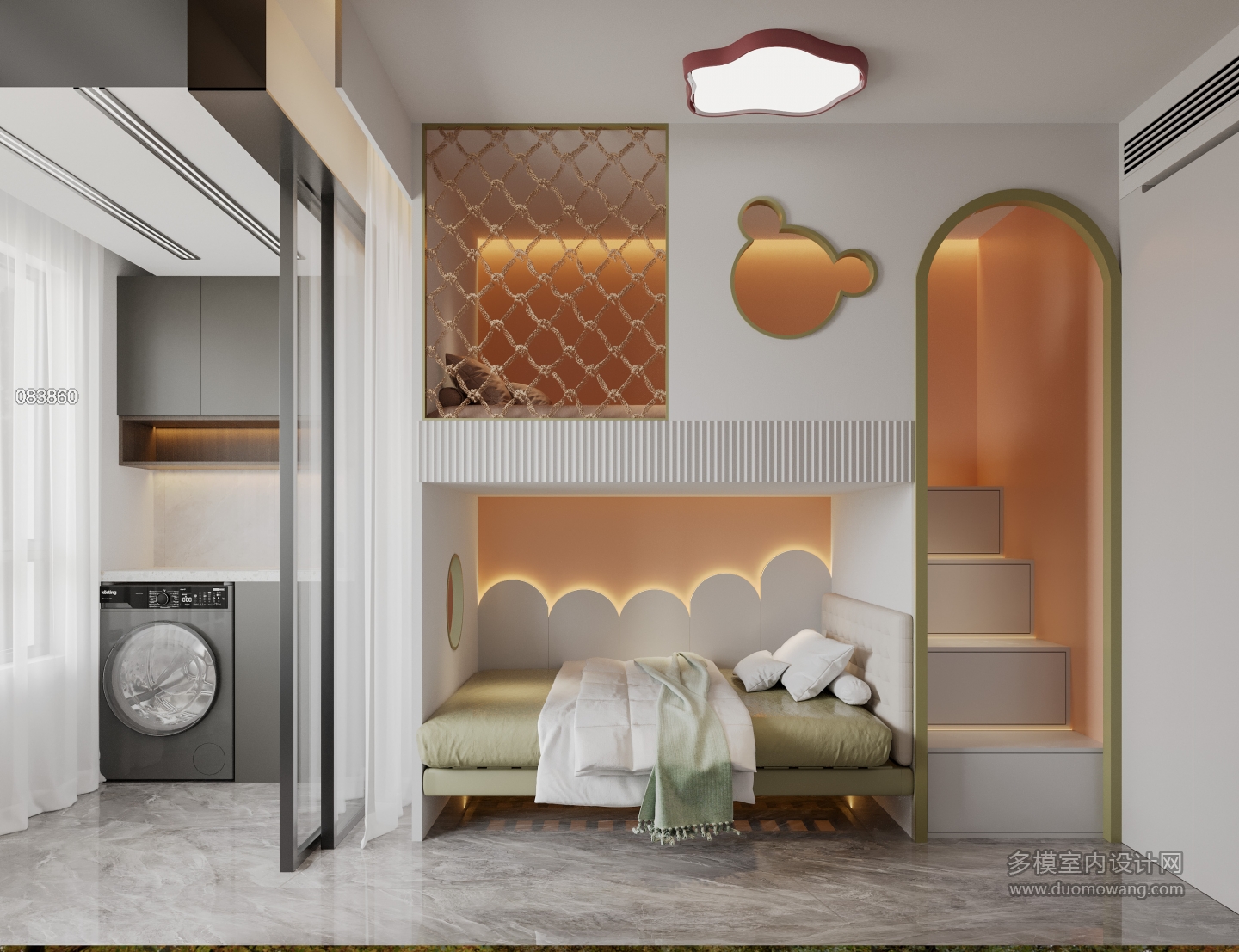 现代儿童房特写