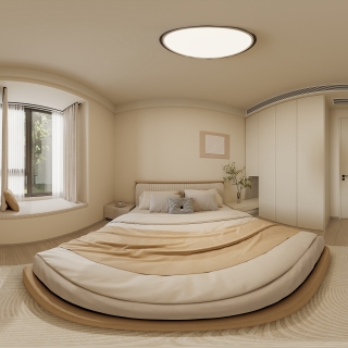 现代一楼卧室全景