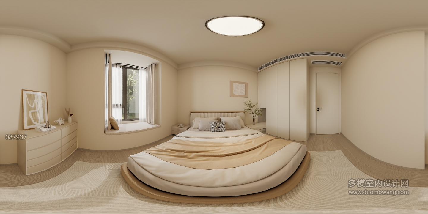 现代一楼卧室全景