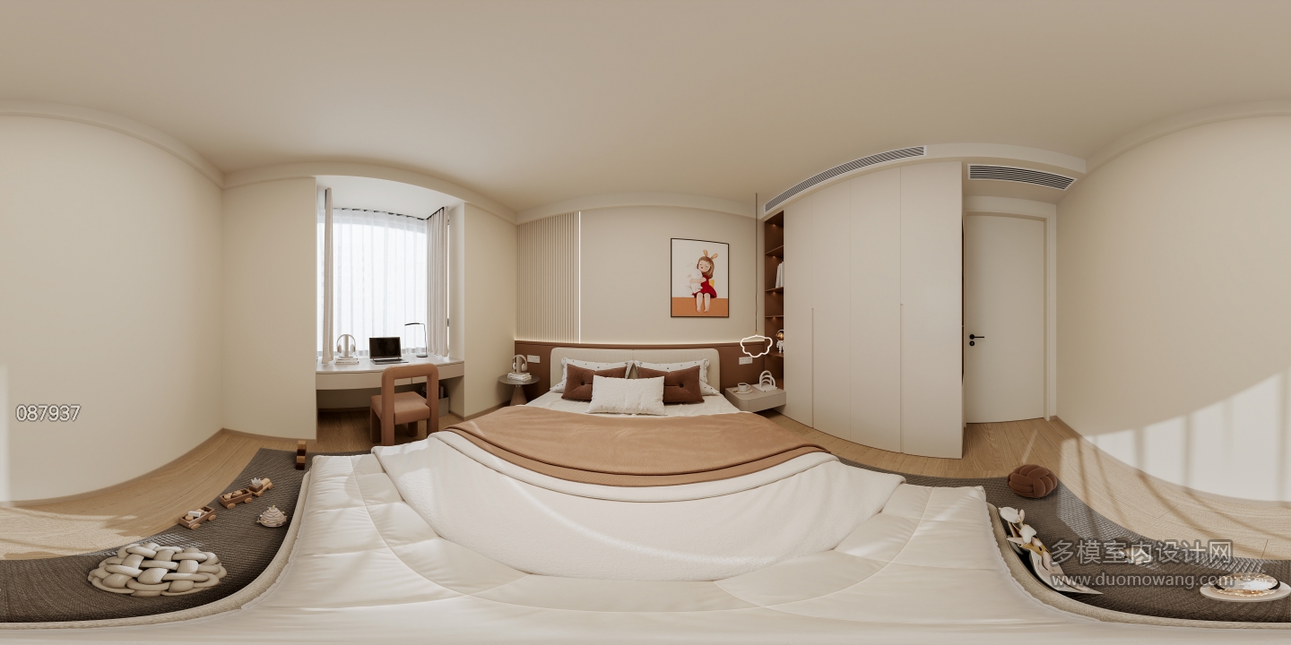 现代二楼女儿房全景