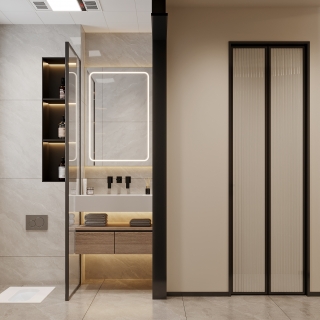 现代卫生间特写