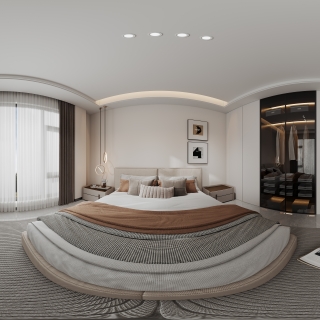 现代二层主卧全景