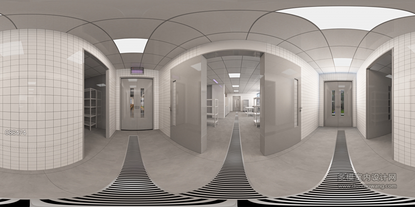 现代 食堂 后厨全景01