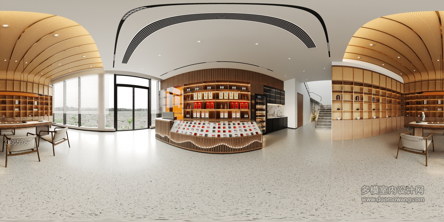 现代原木一楼全景