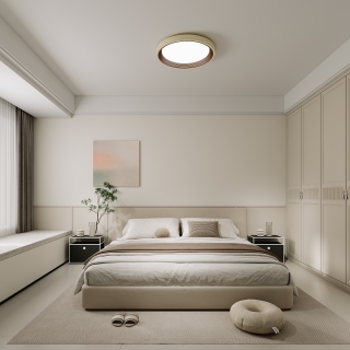 现代奶油主卧