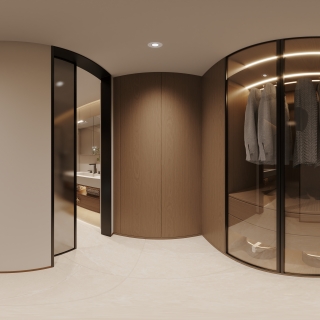 宋式美学一楼衣帽间全景