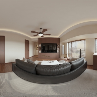 现代 客厅 全景