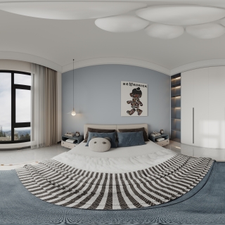 现代二层男孩房全景