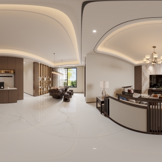 新中式客厅全景