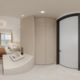 现代奶油风衣帽间