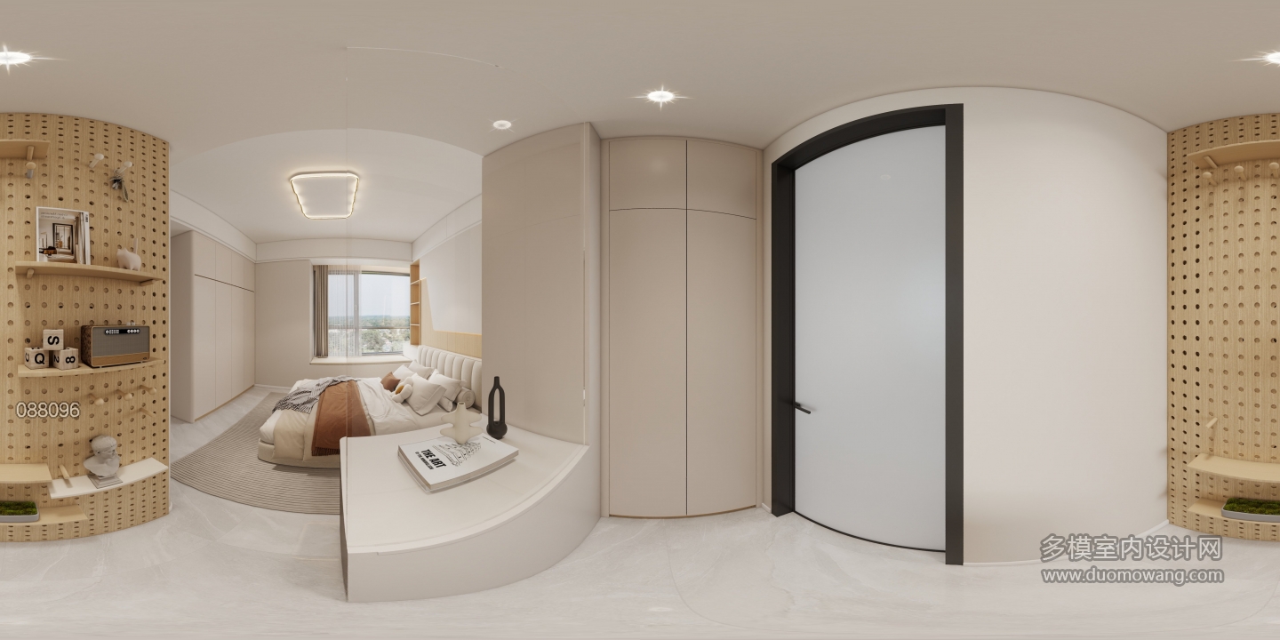 现代奶油风衣帽间