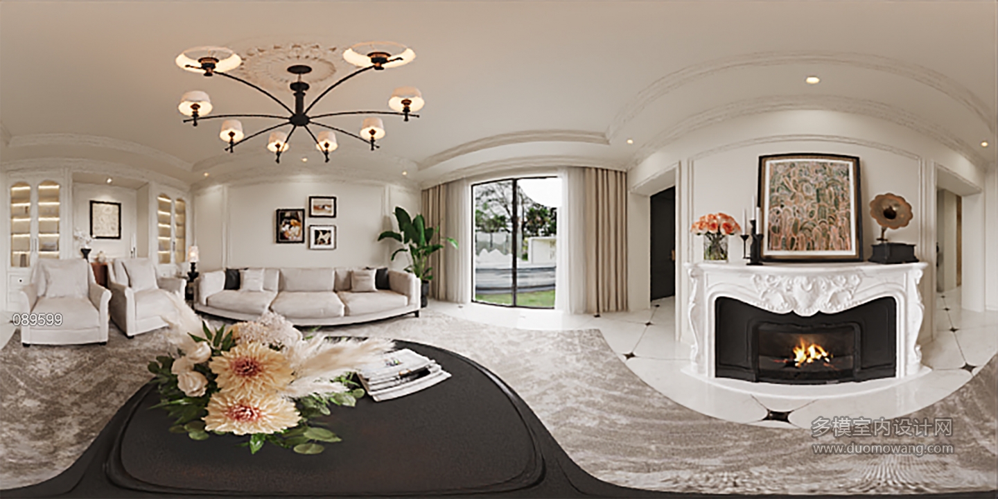 法式一楼客厅360