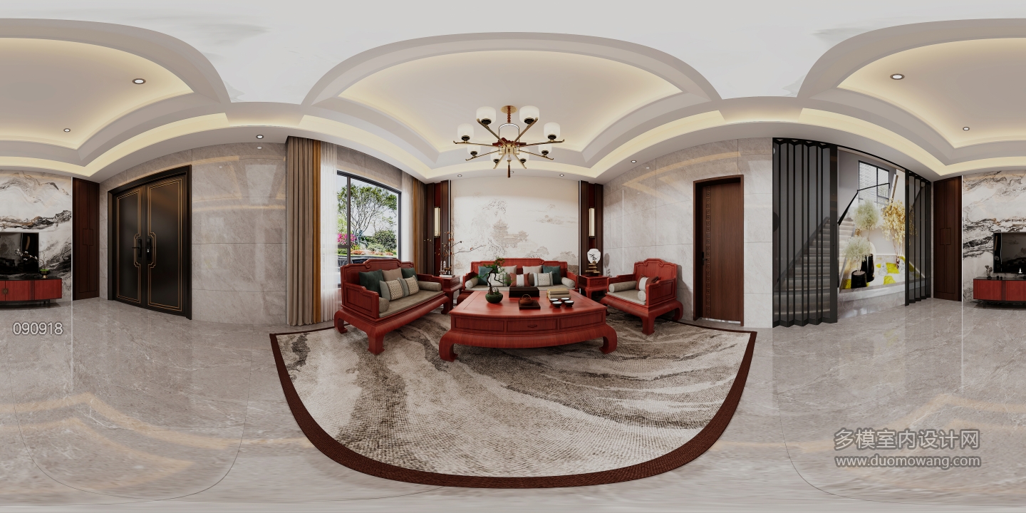 中式会客厅全景