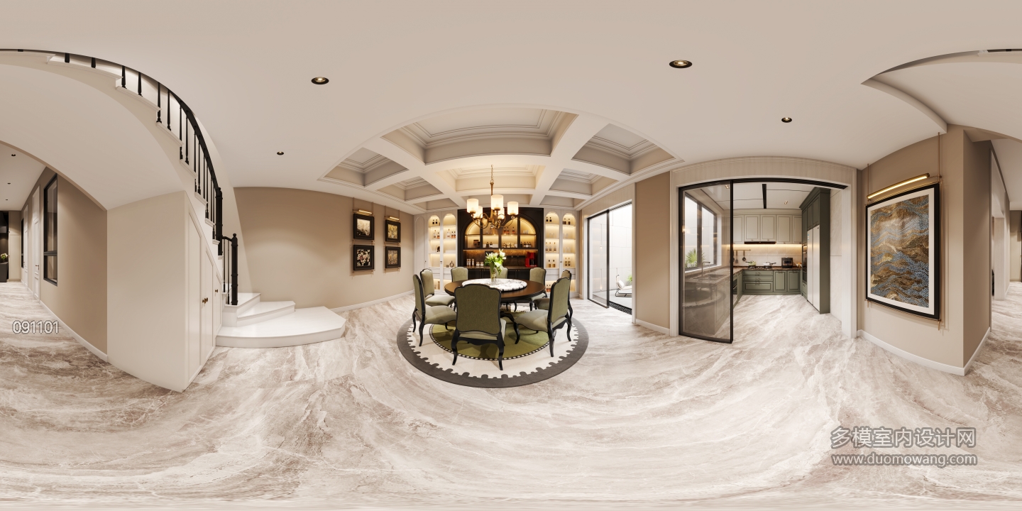 美式一楼餐厅全景