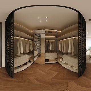 二楼主卧衣帽间全景