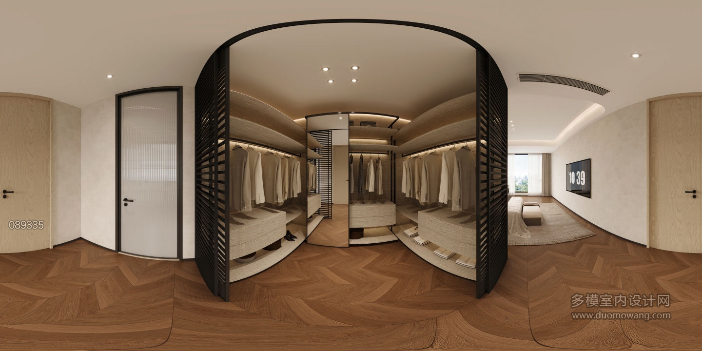 二楼主卧衣帽间全景