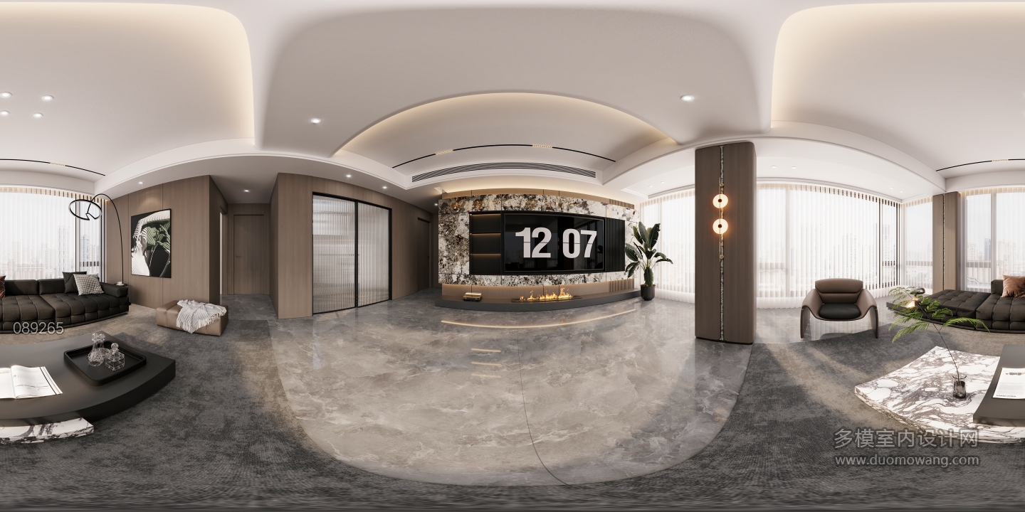 现代二楼客厅-全景