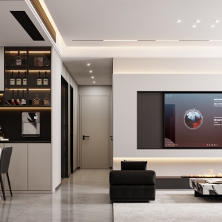 现代客厅电视墙