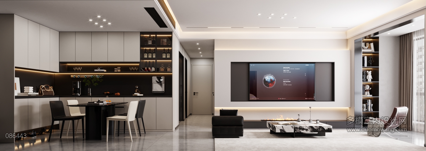 现代客厅电视墙