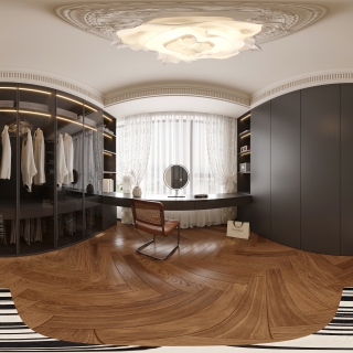 法式衣帽间全景