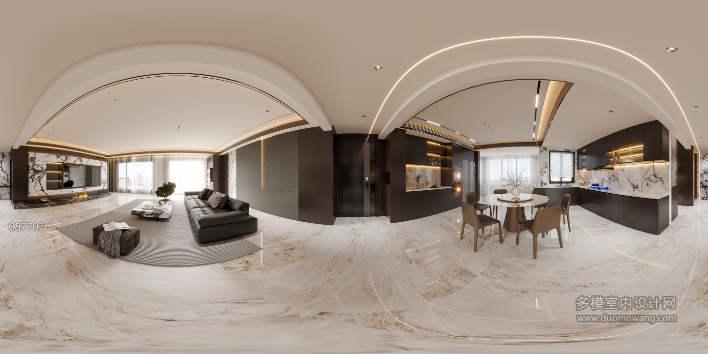 现代客餐厅全景