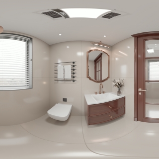 美式二楼次卧室卫生间全景