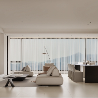 现代奶油客厅特写